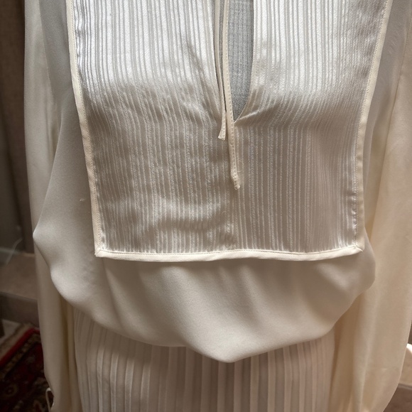 Nili Lotan Silk Tuxedo Blouse -Ivory Luxe - NWT - Picture 8 of 9